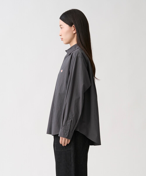 DANTON(ダントン)の「Women's Cotton Typewriter Wrinkled Shirt(シャツ/ブラウス・レディース・ネイビー/オフホワイト/ダークグレー/グレイッシュベージュ・36/38)」の6枚目の写真