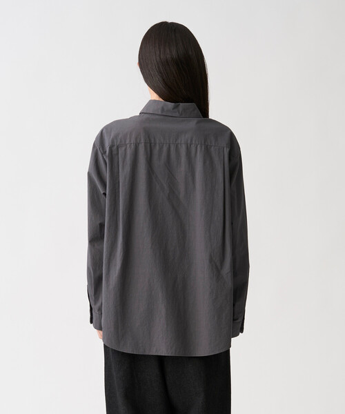 DANTON(ダントン)の「Women's Cotton Typewriter Wrinkled Shirt(シャツ/ブラウス・レディース・ネイビー/オフホワイト/ダークグレー/グレイッシュベージュ・36/38)」の7枚目の写真