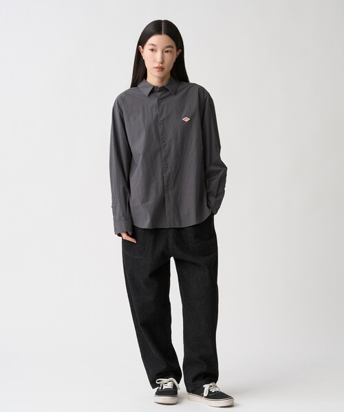 DANTON(ダントン)の「Women's Cotton Typewriter Wrinkled Shirt(シャツ/ブラウス・レディース・ネイビー/オフホワイト/ダークグレー/グレイッシュベージュ・36/38)」の8枚目の写真