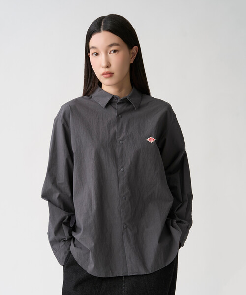 DANTON(ダントン)の「Women's Cotton Typewriter Wrinkled Shirt(シャツ/ブラウス・レディース・ネイビー/オフホワイト/ダークグレー/グレイッシュベージュ・36/38)」の9枚目の写真