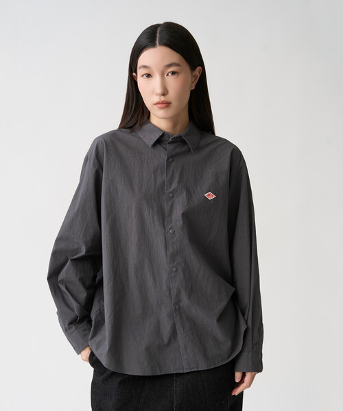 DANTON(ダントン)の「Women's Cotton Typewriter Wrinkled Shirt(シャツ/ブラウス・レディース・ネイビー/オフホワイト/ダークグレー/グレイッシュベージュ・36/38)」の10枚目の写真