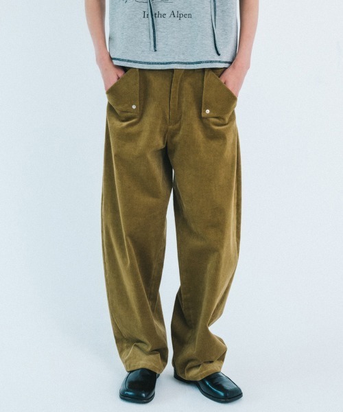 soduk（スドーク）の「triangle pocket trousers / トライアングルポケットトラウザー（その他パンツ・レディース・グレー/ブラウン・SMALL/MEDIUM）」の4枚目の写真