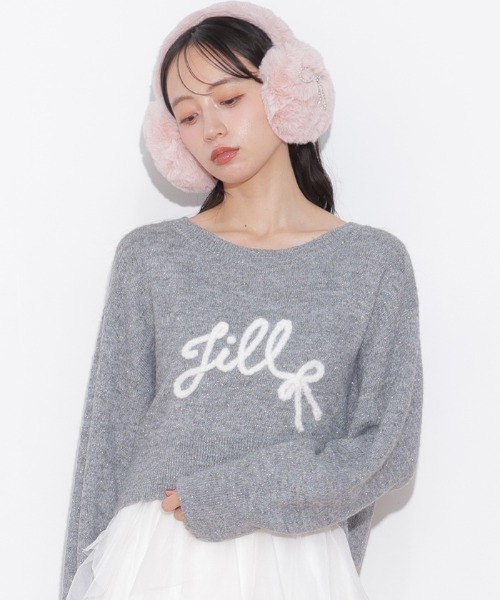 JILL by JILL STUART（ジルバイジルスチュアート）の「バックリボンロゴニット（ニット/セーター・レディース・グレー/ブルー/ピンク・FREE）」の2枚目の写真