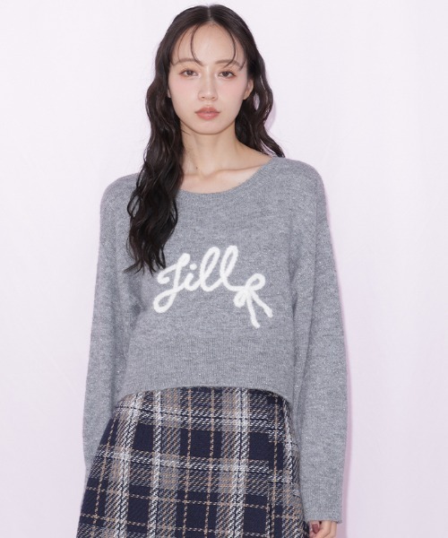 JILL by JILL STUART（ジルバイジルスチュアート）の「バックリボンロゴニット（ニット/セーター・レディース・グレー/ブルー/ピンク・FREE）」の14枚目の写真