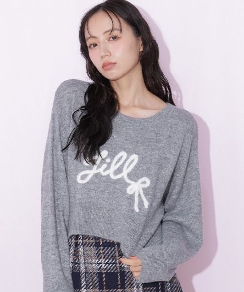 JILL by JILL STUART（ジルバイジルスチュアート）の「バックリボンロゴニット（ニット/セーター・レディース・グレー/ブルー/ピンク・FREE）」の16枚目の写真