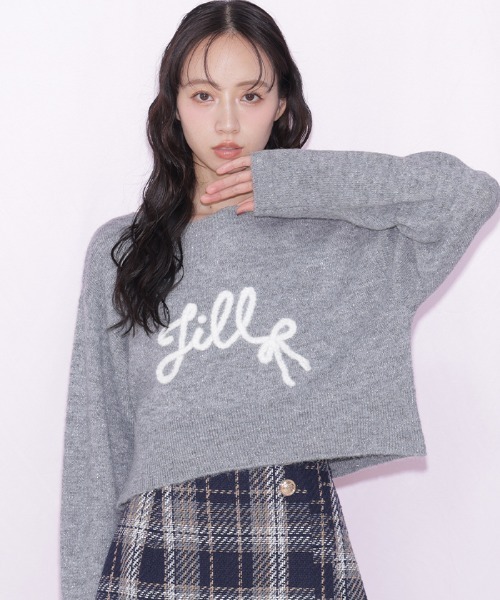 JILL by JILL STUART（ジルバイジルスチュアート）の「バックリボンロゴニット（ニット/セーター・レディース・グレー/ブルー/ピンク・FREE）」の19枚目の写真