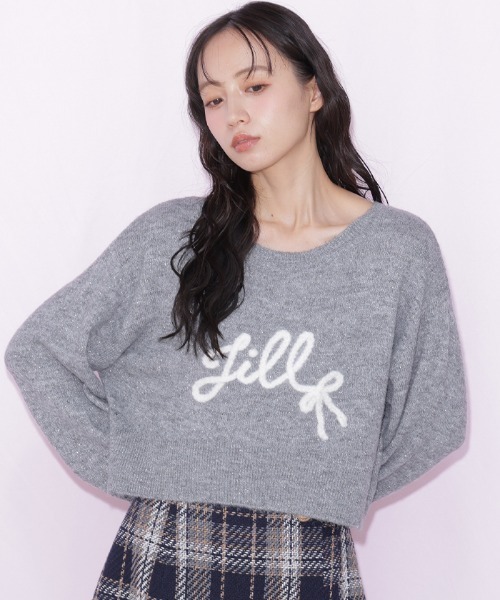 JILL by JILL STUART（ジルバイジルスチュアート）の「バックリボンロゴニット（ニット/セーター・レディース・グレー/ブルー/ピンク・FREE）」の17枚目の写真
