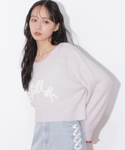 JILL by JILL STUART（ジルバイジルスチュアート）の「バックリボンロゴニット（ニット/セーター・レディース・グレー/ブルー/ピンク・FREE）」の10枚目の写真
