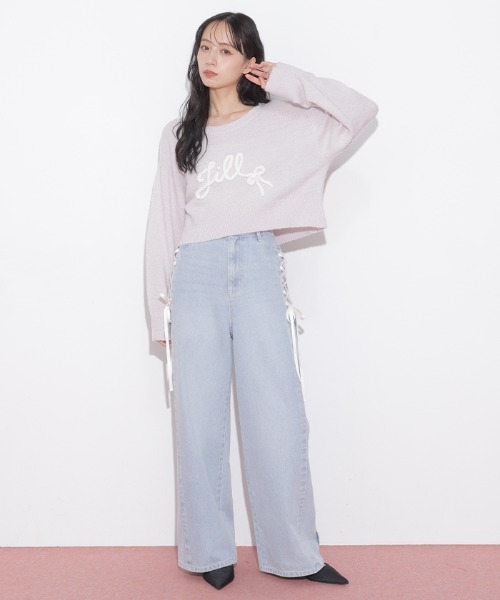 JILL by JILL STUART（ジルバイジルスチュアート）の「バックリボンロゴニット（ニット/セーター・レディース・グレー/ブルー/ピンク・FREE）」の13枚目の写真