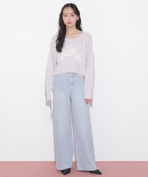 JILL by JILL STUART（ジルバイジルスチュアート）の「バックリボンロゴニット（ニット/セーター・レディース・グレー/ブルー/ピンク・FREE）」の11枚目の写真