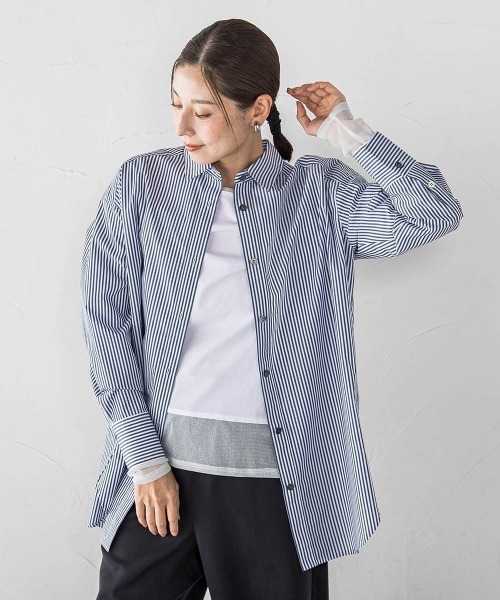 la.f…(ラエフ)の「【WEB限定】"360度抜かりなし"チュニックシャツ(シャツ/ブラウス・レディース・ダークネイビー/ネイビー・9号)」の2枚目の写真