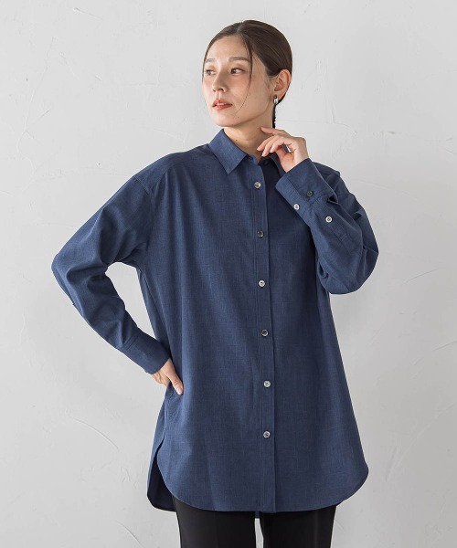la.f…(ラエフ)の「【WEB限定】"360度抜かりなし"チュニックシャツ(シャツ/ブラウス・レディース・ダークネイビー/ネイビー・9号)」の3枚目の写真