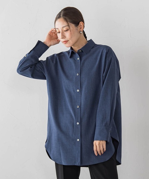 la.f…(ラエフ)の「【WEB限定】"360度抜かりなし"チュニックシャツ(シャツ/ブラウス・レディース・ダークネイビー/ネイビー・9号)」の4枚目の写真