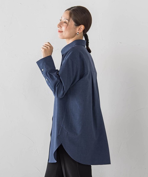 la.f…(ラエフ)の「【WEB限定】"360度抜かりなし"チュニックシャツ(シャツ/ブラウス・レディース・ダークネイビー/ネイビー・9号)」の5枚目の写真