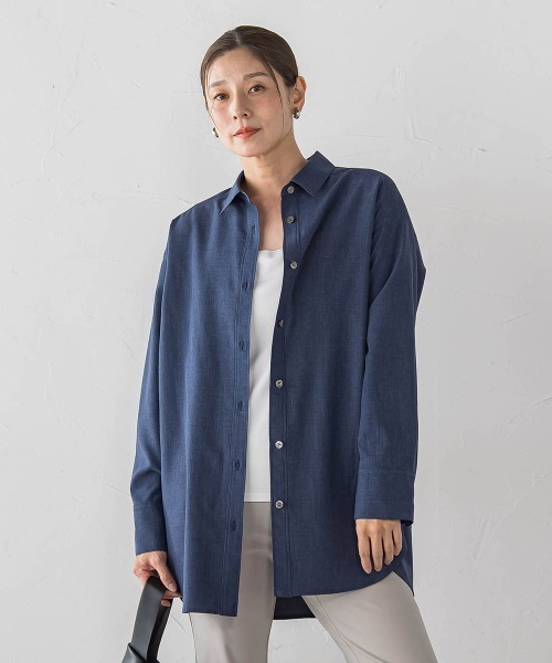 la.f…(ラエフ)の「【WEB限定】"360度抜かりなし"チュニックシャツ(シャツ/ブラウス・レディース・ダークネイビー/ネイビー・9号)」の11枚目の写真
