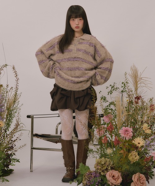 loin nuit（ロワンニュイ）の「many tuck mini onepiece / メニータックミニワンピース（ワンピース・レディース・アイボリー/チャコールグレー/ブラウン・FREE）」の17枚目の写真