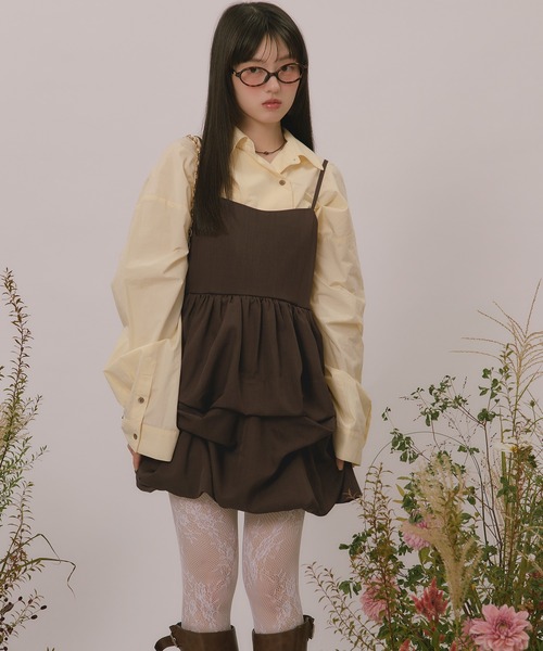 loin nuit（ロワンニュイ）の「many tuck mini onepiece / メニータックミニワンピース（ワンピース・レディース・アイボリー/チャコールグレー/ブラウン・FREE）」の14枚目の写真