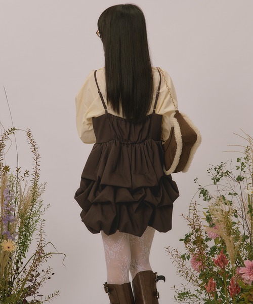 loin nuit（ロワンニュイ）の「many tuck mini onepiece / メニータックミニワンピース（ワンピース・レディース・アイボリー/チャコールグレー/ブラウン・FREE）」の16枚目の写真