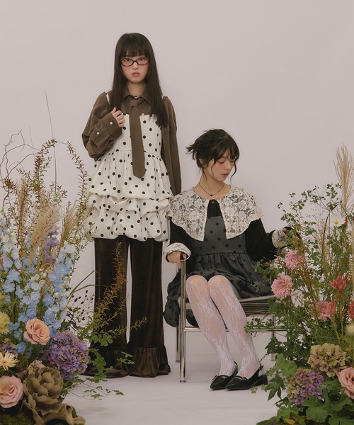 loin nuit（ロワンニュイ）の「many tuck mini onepiece / メニータックミニワンピース（ワンピース・レディース・アイボリー/チャコールグレー/ブラウン・FREE）」の4枚目の写真
