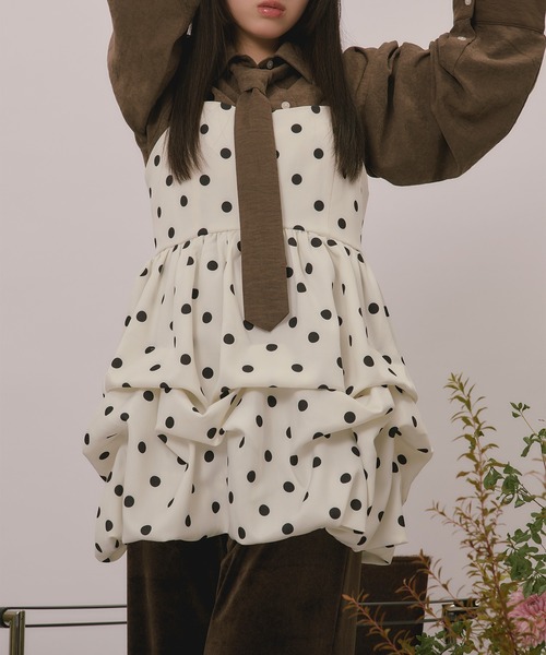 loin nuit（ロワンニュイ）の「many tuck mini onepiece / メニータックミニワンピース（ワンピース・レディース・アイボリー/チャコールグレー/ブラウン・FREE）」の20枚目の写真