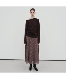 TIF DIAGONAL CHECK FLARE SKIRT_2COLORS