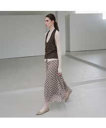 TIF DIAGONAL CHECK FLARE SKIRT_2COLORS