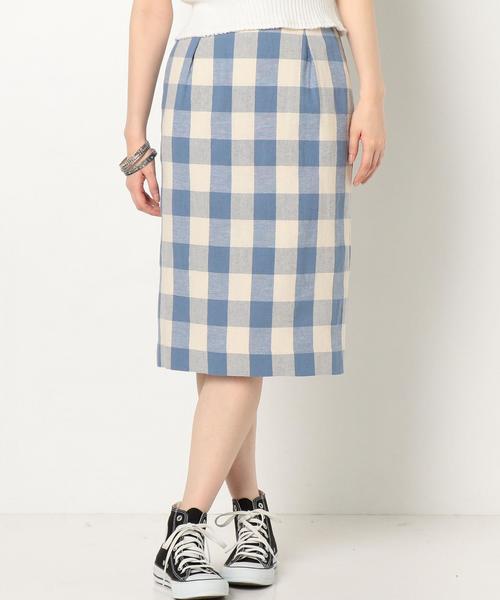 Another Edition（アナザーエディション）の「ビッグギンガムタイトスカート/AEBC  BIGギンガム TIGHT◆（スカート・レディース・ブラック/ライトブルー・FREE）」の10枚目の写真