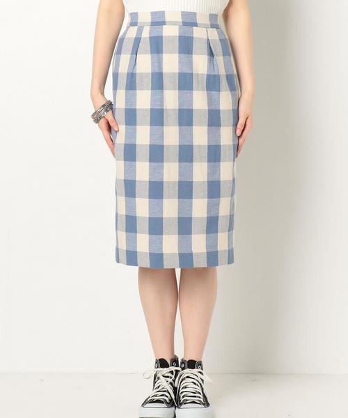 Another Edition（アナザーエディション）の「ビッグギンガムタイトスカート/AEBC  BIGギンガム TIGHT◆（スカート・レディース・ブラック/ライトブルー・FREE）」の12枚目の写真
