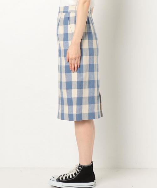 Another Edition（アナザーエディション）の「ビッグギンガムタイトスカート/AEBC  BIGギンガム TIGHT◆（スカート・レディース・ブラック/ライトブルー・FREE）」の3枚目の写真
