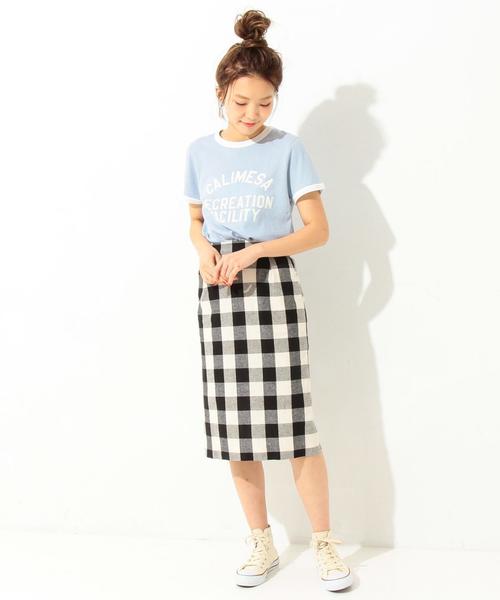 Another Edition（アナザーエディション）の「ビッグギンガムタイトスカート/AEBC  BIGギンガム TIGHT◆（スカート・レディース・ブラック/ライトブルー・FREE）」の8枚目の写真