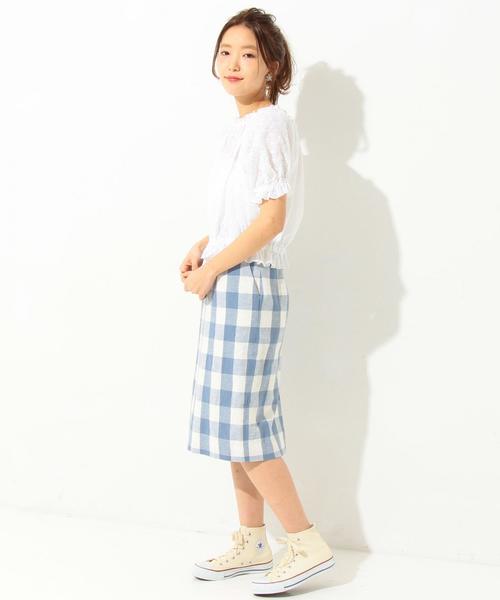 Another Edition（アナザーエディション）の「ビッグギンガムタイトスカート/AEBC  BIGギンガム TIGHT◆（スカート・レディース・ブラック/ライトブルー・FREE）」の9枚目の写真