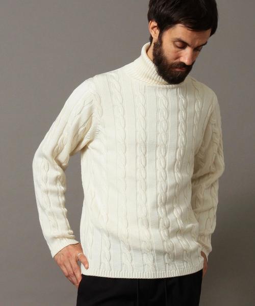 BEAUTY&YOUTH UNITED ARROWS（ビューティーアンドユースユナイテッドアローズ）の「BY ∴ ケーブル タートルニット◆（ニット/セーター・メンズ・ネイビー/ライトグレー/ホワイト・SMALL/X-LARGE/MEDIUM/LARGE）」の11枚目の写真