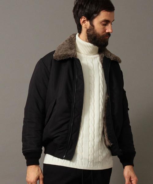 BEAUTY&YOUTH UNITED ARROWS（ビューティーアンドユースユナイテッドアローズ）の「BY ∴ ケーブル タートルニット◆（ニット/セーター・メンズ・ネイビー/ライトグレー/ホワイト・SMALL/X-LARGE/MEDIUM/LARGE）」の6枚目の写真