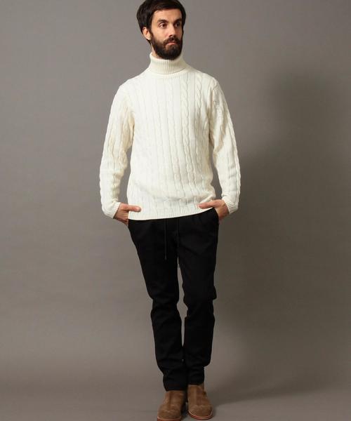 BEAUTY&YOUTH UNITED ARROWS（ビューティーアンドユースユナイテッドアローズ）の「BY ∴ ケーブル タートルニット◆（ニット/セーター・メンズ・ネイビー/ライトグレー/ホワイト・SMALL/X-LARGE/MEDIUM/LARGE）」の4枚目の写真