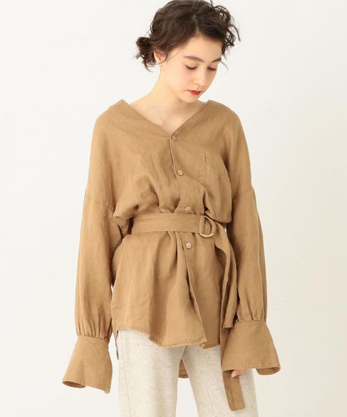 Another Edition(アナザーエディション)の「リネンスタンドカラーシャツ(シャツ/ブラウス・レディース・ホワイト/ベージュ・フリー)」の13枚目の写真