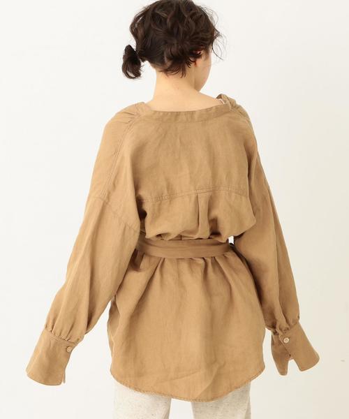 Another Edition(アナザーエディション)の「リネンスタンドカラーシャツ(シャツ/ブラウス・レディース・ホワイト/ベージュ・フリー)」の14枚目の写真