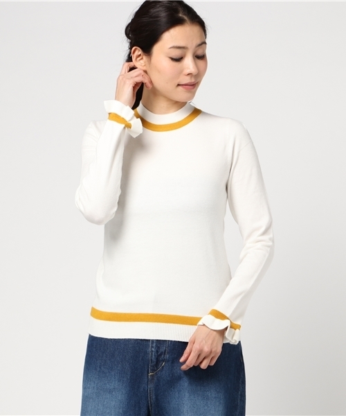 SLY（スライ）の「BI COLOR PUFF HG TOPS（ニット/セーター・レディース・ブラック/オフホワイト/トップグレー・2/1）」の11枚目の写真