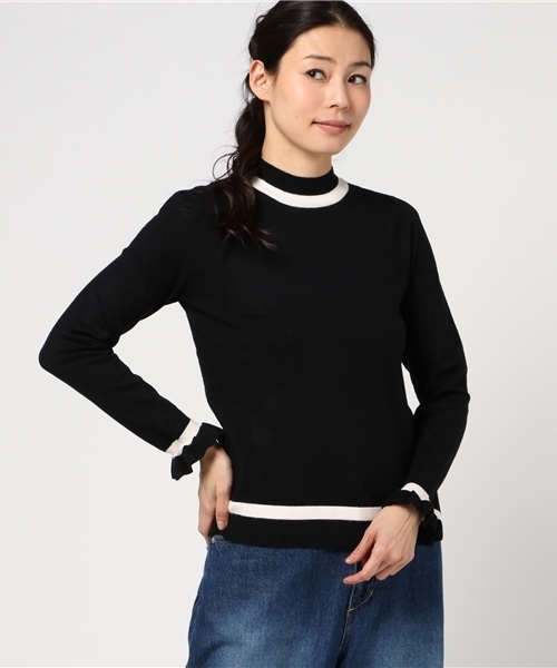 SLY（スライ）の「BI COLOR PUFF HG TOPS（ニット/セーター・レディース・ブラック/オフホワイト/トップグレー・2/1）」の12枚目の写真