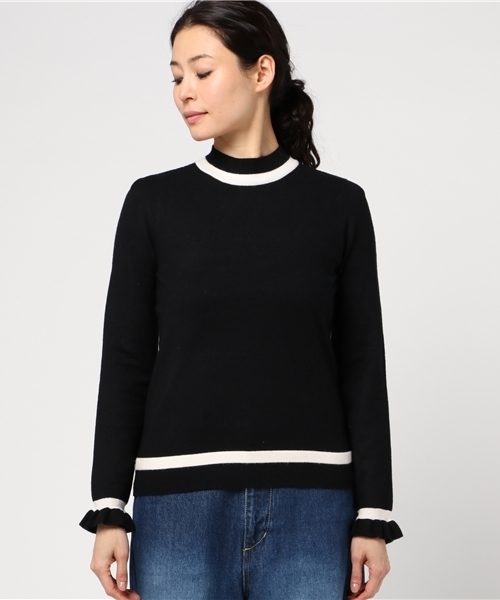 SLY（スライ）の「BI COLOR PUFF HG TOPS（ニット/セーター・レディース・ブラック/オフホワイト/トップグレー・2/1）」の4枚目の写真