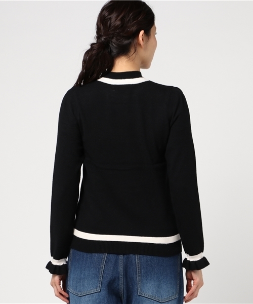 SLY（スライ）の「BI COLOR PUFF HG TOPS（ニット/セーター・レディース・ブラック/オフホワイト/トップグレー・2/1）」の6枚目の写真