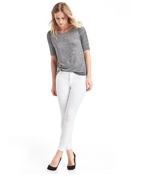 GAP（ギャップ）の「Gap ソフトスパンニットTシャツ（Tシャツ/カットソー・レディース・グリーン/ベージュ/ブラック/グレー/ブルー・L/XS/M/S/XXS）」の7枚目の写真