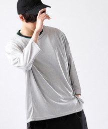 MONO-MART | オーバーサイズドロップショルダー サイドスリット ヘムラインカットソー/TRストレッチ(Tシャツ/カットソー)