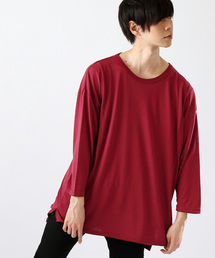 MONO-MART | オーバーサイズドロップショルダー サイドスリット ヘムラインカットソー/TRストレッチ(Tシャツ/カットソー)