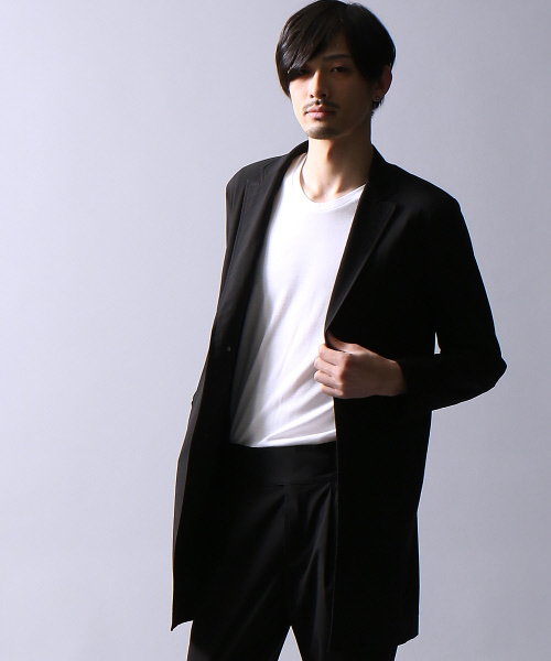 5351 POUR LES HOMMES（ゴーサンゴーイチプールオム）の「ストレッチショップコート（ステンカラーコート・メンズ・グレー/ブラック・46/44/48/50）」の2枚目の写真