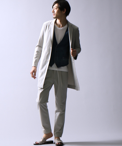 5351 POUR LES HOMMES（ゴーサンゴーイチプールオム）の「ストレッチショップコート（ステンカラーコート・メンズ・グレー/ブラック・46/44/48/50）」の8枚目の写真