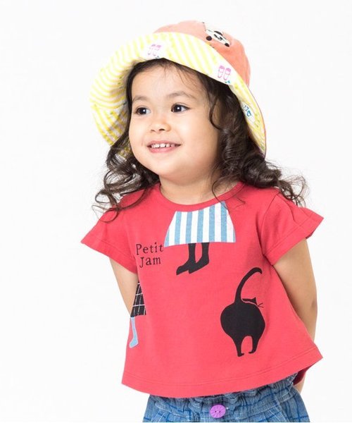 Petit jam（プチジャム）の「2柄モチーフAラインＴシャツ（Tシャツ/カットソー・キッズ・レッド/アイボリー・80/90/95/110/130/100/120）」の2枚目の写真