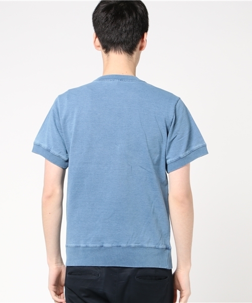 ROOPTOKYO（ループトウキョウ）の「インディゴ 裏毛 半袖 クルーネック スウェット Tシャツ（スウェット・メンズ・ライトインディゴブルー/ダークインディゴブルー・M/L/XL）」の4枚目の写真