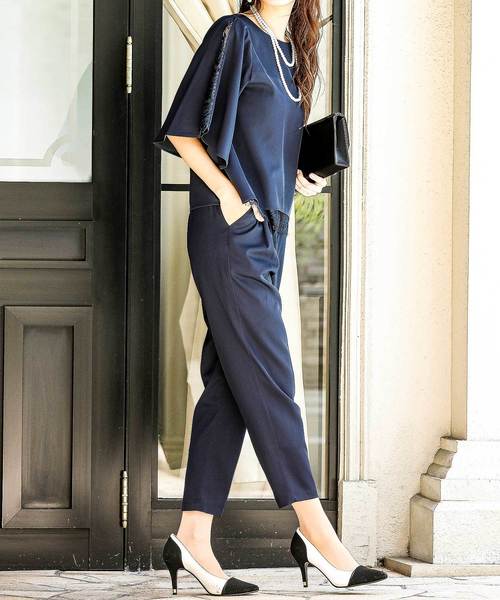 Fashion Letter(ファッションレター)の「フレア袖 結婚式パンツドレス(パンツドレス・レディース・ネイビー/ベージュ/ブラック/ブルー系その他・L/S/M/LL/3L/4L)」の11枚目の写真