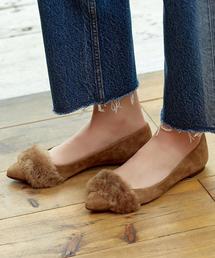 FABIO RUSCONI | [ファビオ ルスコーニ]FABIO RUSCONI CR ファートリムフラットパンプス(パンプス)