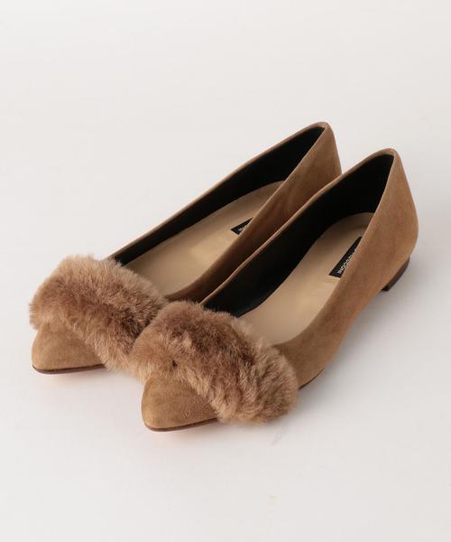 FABIO RUSCONI（ファビオルスコーニ）の「[ファビオ ルスコーニ]FABIO RUSCONI CR ファートリムフラットパンプス ◆（パンプス・レディース・ブラック/モカ/レッド・36/38/37）」の4枚目の写真